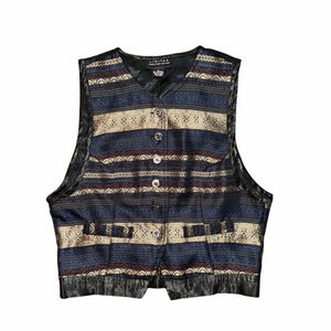 Vintage Limited Tapestry Vest Women S Boho Festival Western 90s Brocade Cropped